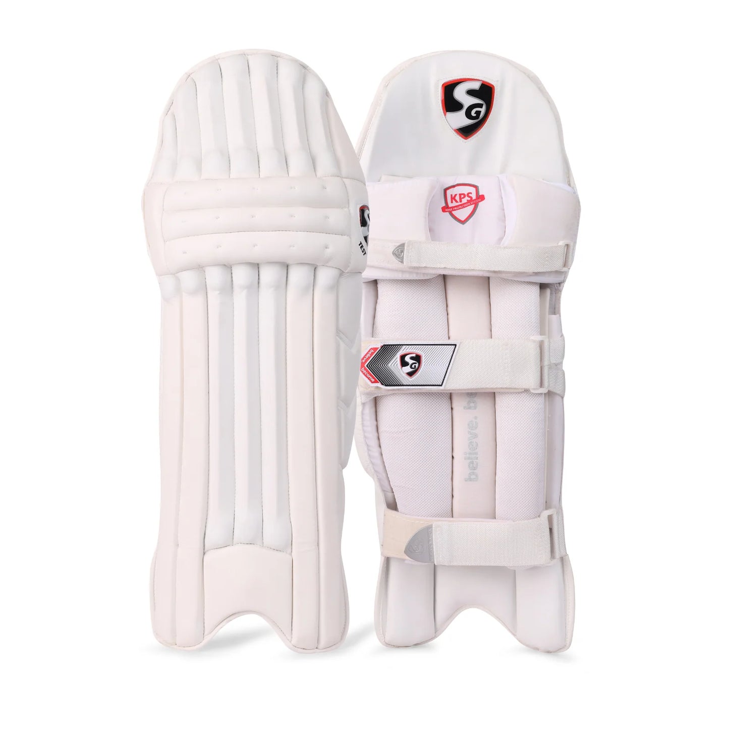 SG TEST WHITE CRICKET BATTING LEG GUARD