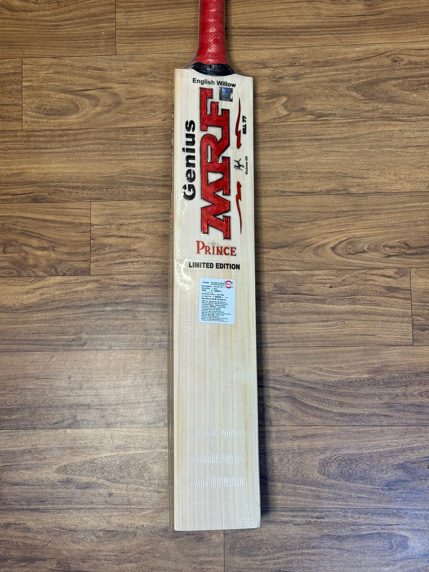 MRF GENIUS PRINCE LIMITED EDITION ENGLISH WILLOW CRICKET BAT-SH