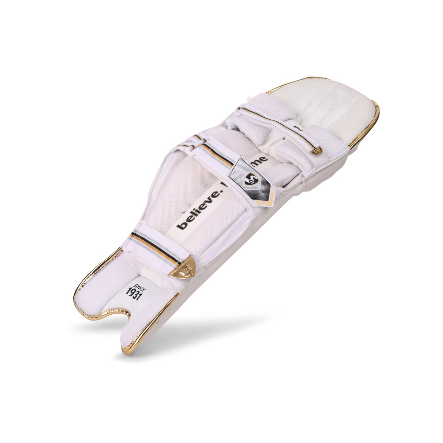 SG HILITE WHITE BATTING LEG GUARD- ADULT