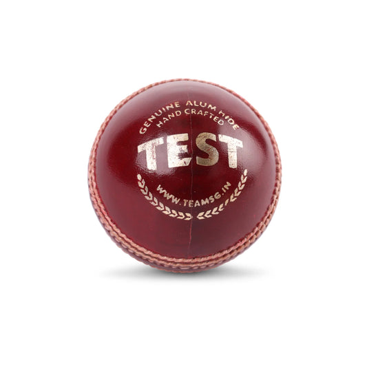 SG TEST RED LEATHER CRICKET BALL-ADULT