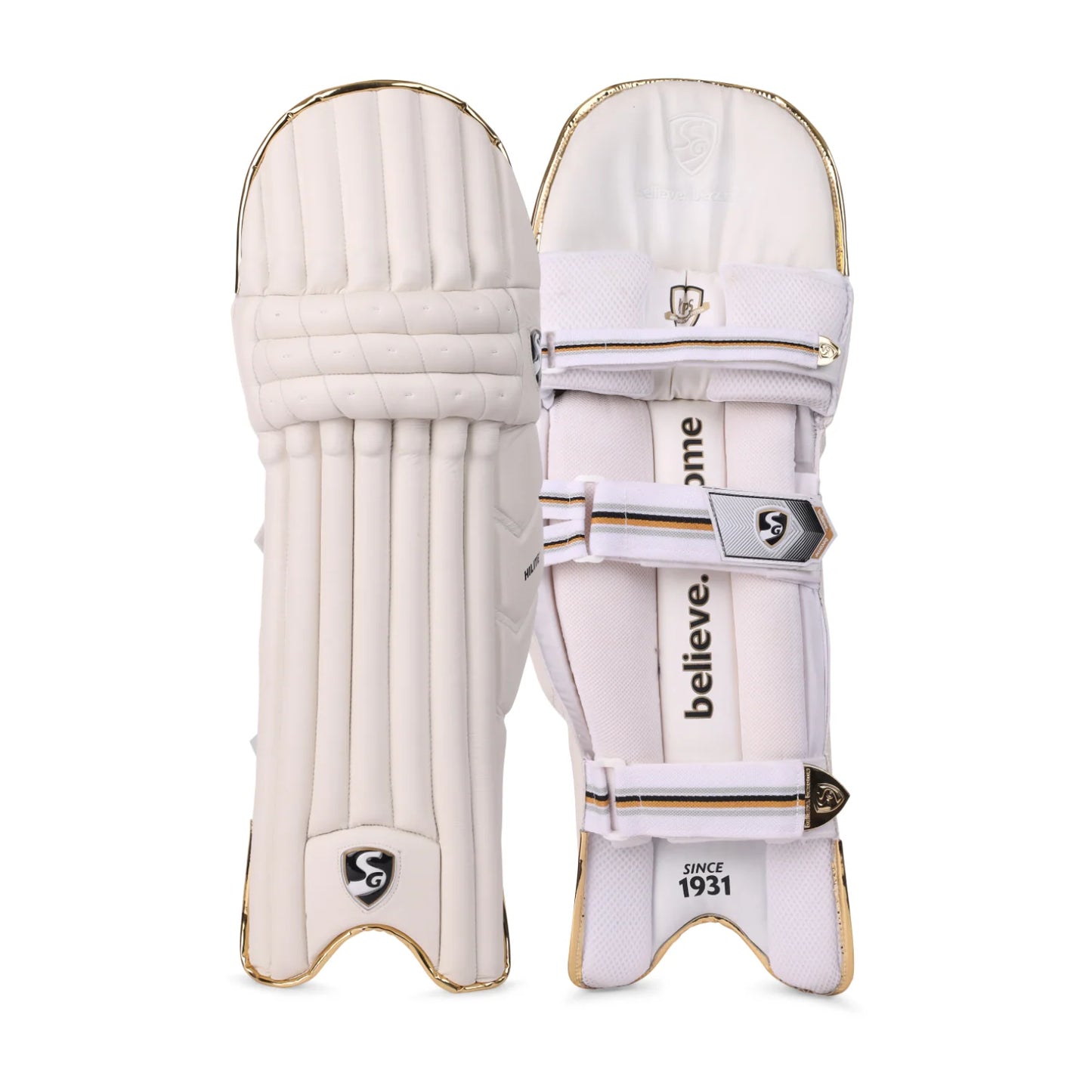 SG HILITE WHITE BATTING LEG GUARD- ADULT